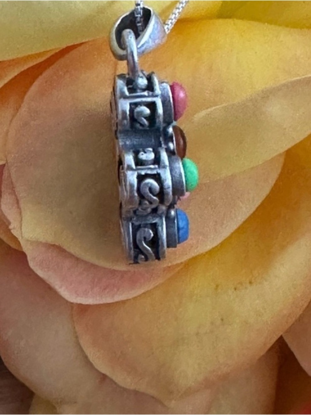 Silpada sterling Silver 925 Necklace with Multicolor cross pendant silpada 18” - Picture 6 of 6